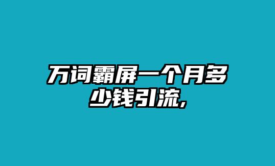 萬(wàn)詞霸屏一個(gè)月多少錢(qián)引流,